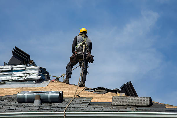 Professional Roofing technician working in Martelle, IA